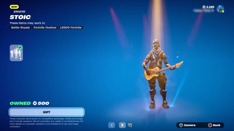 Stoic emote arrives in Fortnite shop