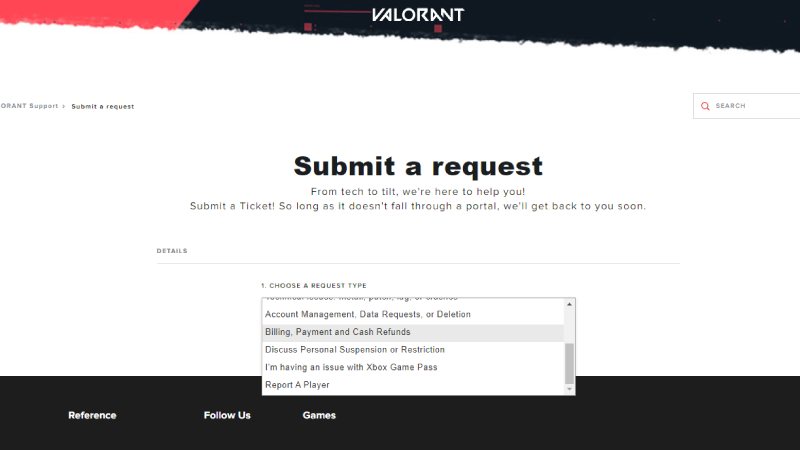 Valorant VP refund