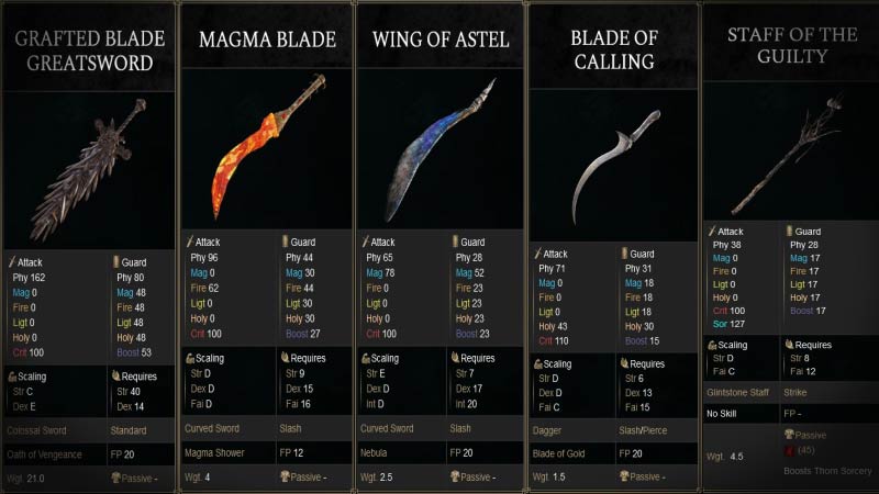 Elden Ring Weapons