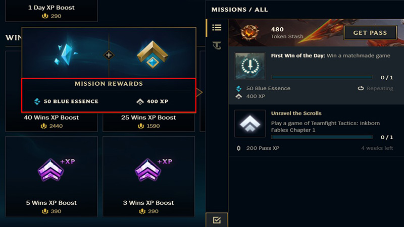 LoL daily mission for extra XP