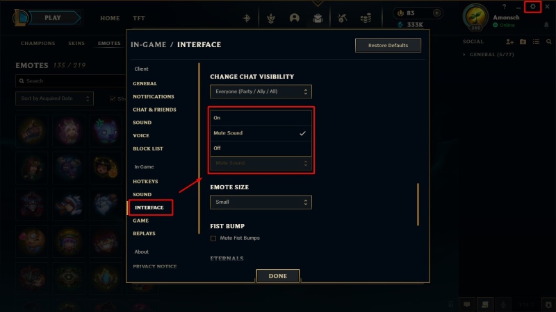 How to enable emotes in League of Legends