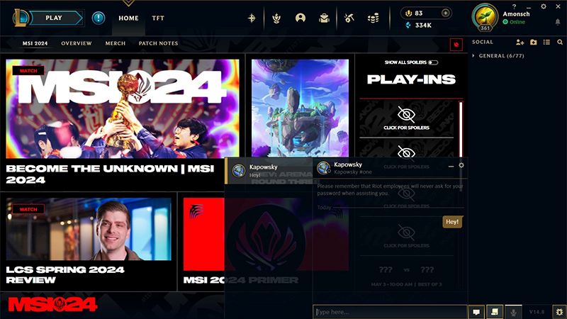 How to chat in League of Legends - Client chat window