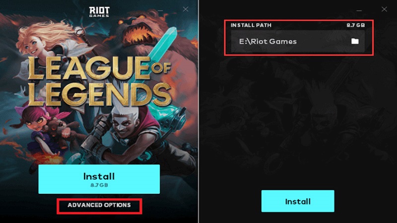 Install League of Legends - Path choice