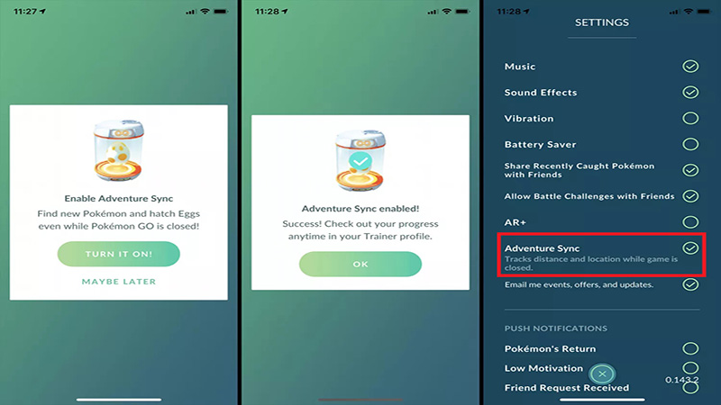 Does Pokemon GO track steps when closed? Activate Adventure Sync