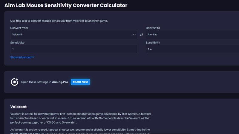 VALORANT sensitivity to Aim Labs