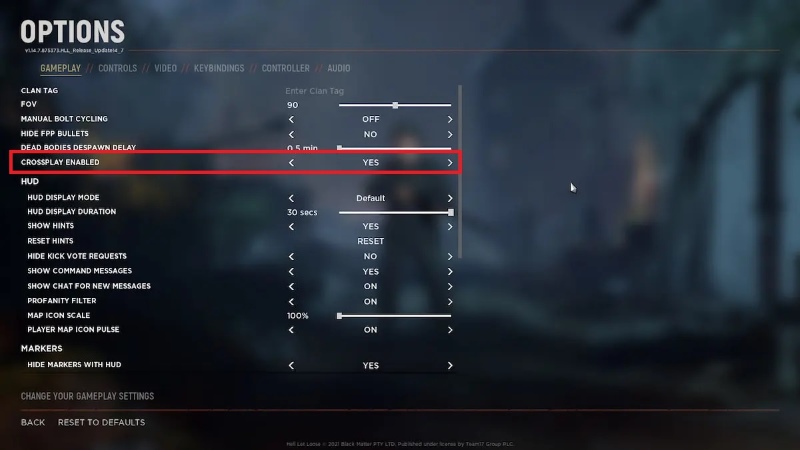 Hell Let Loose Crossplay Settings