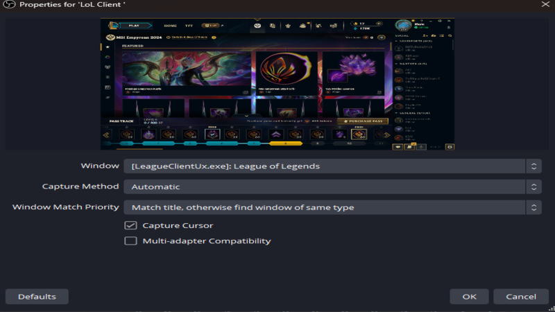 how to stream league of legends