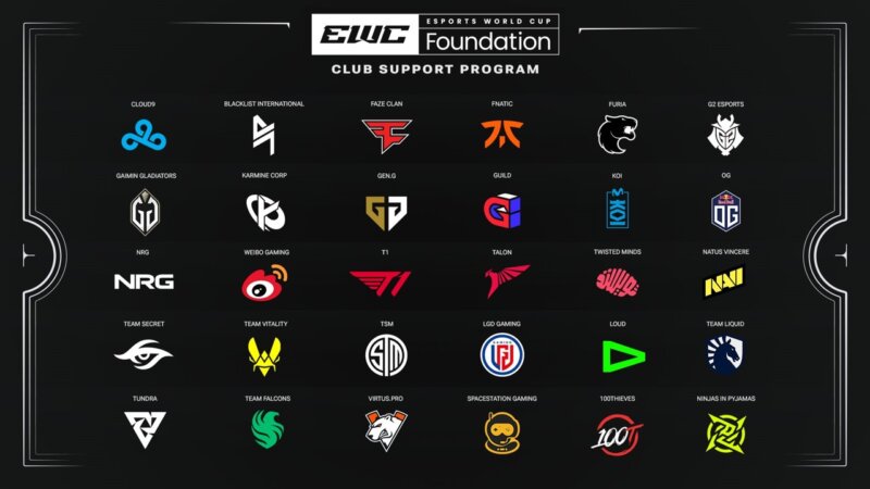 Esports orgs in the Club Support Program