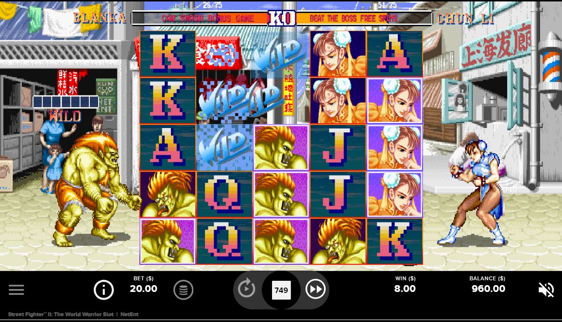 Screenshot showing Street Fighter 2 in action