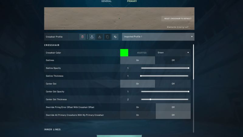 Best crosshair codes and settings for VALORANT Console