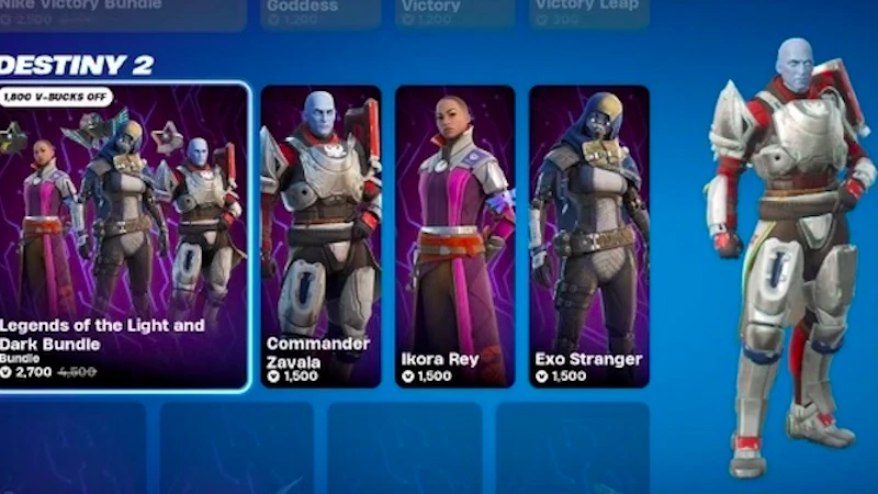 Destiny 2 Fortnite Skins