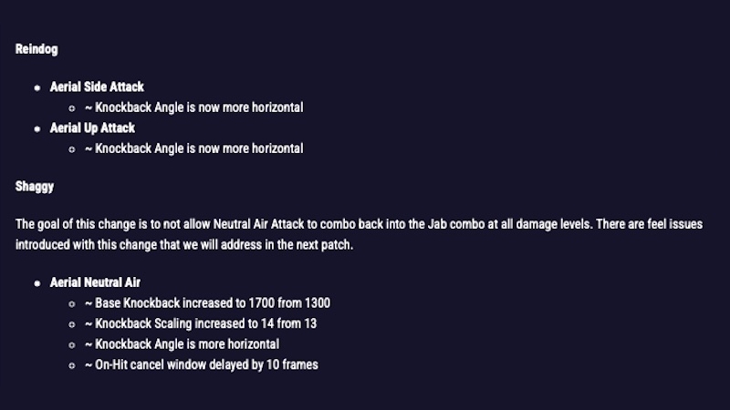 MultiVersus Patch Notes