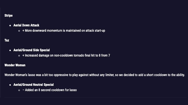 MultiVersus Patch Notes