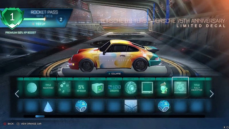 Porsche 911 in Rocket League Pass season 12
