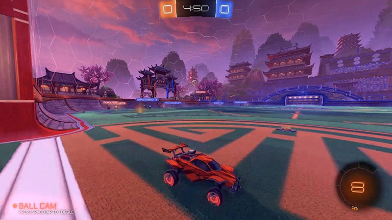 Rocket League 4v4 gameplay