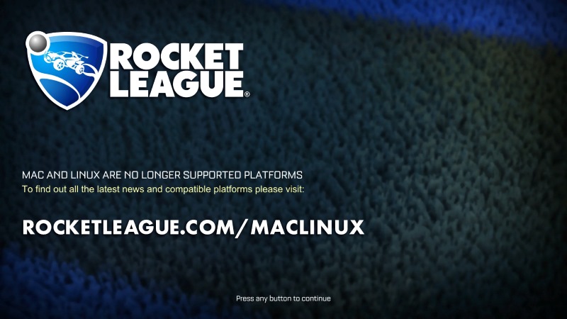 Rocket League no longer available on Macbook