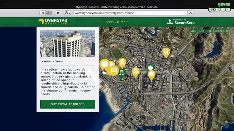 All Executive Office locations in GTA Online and how to purchase them