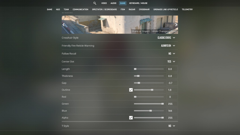 dot crosshair in CS2