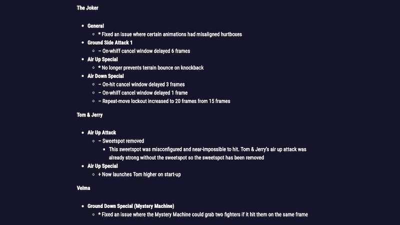 MultiVersus Season 2 Patch Notes