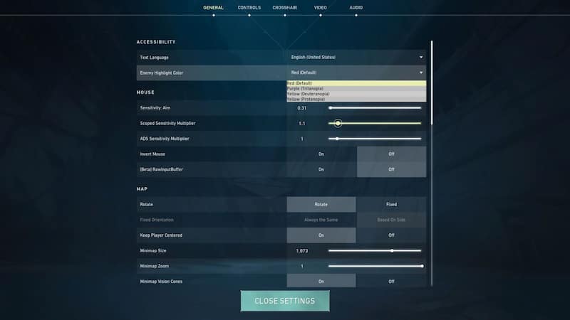 VALORANT Enemy Color settings