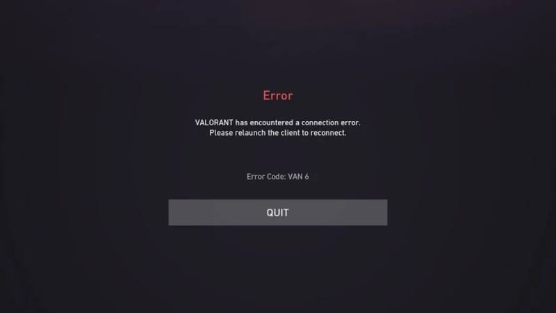 VALORANT VAN 6 error