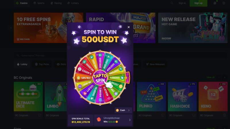 BC.Game wheel