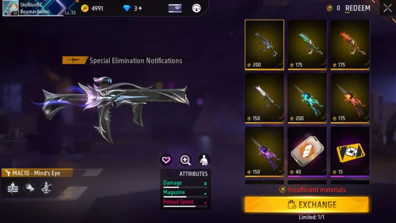 Free Fire MAC10 x AC80 Ring Event Page