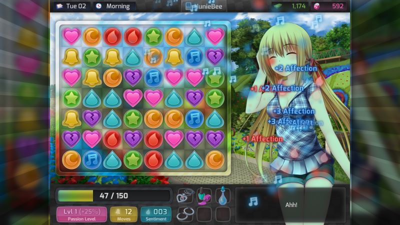 HuniePop - PC game similar to Candy Crush - 18+