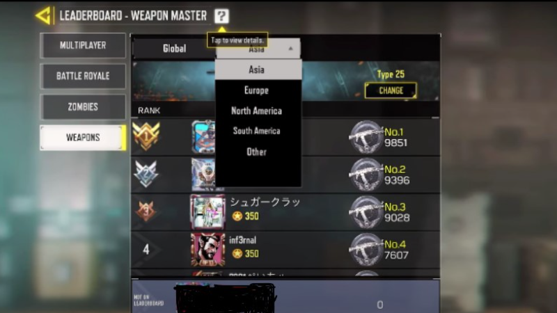Changing server in COD Mobile