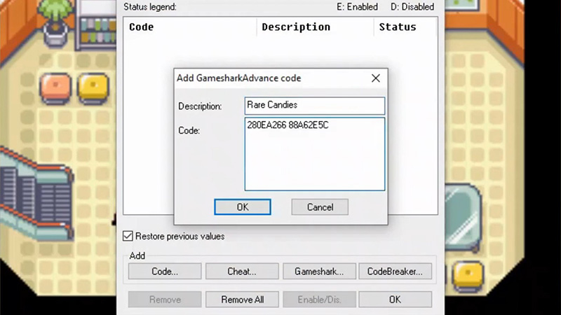 Pokemon Sapphire cheat codes - Rare candies