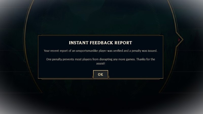 Player penalized after reporting