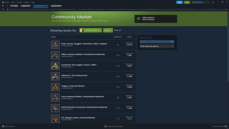 How to get agents in CS2 - Steam community market listings