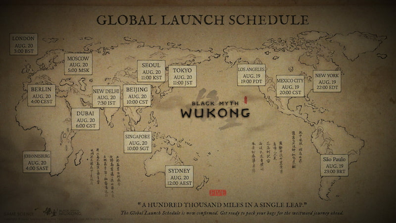 Black Myth: Wukong Launch Times