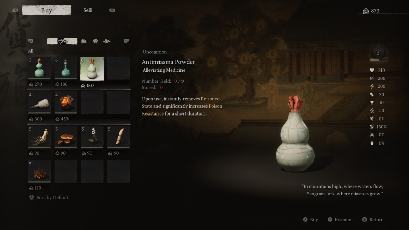 Cure Poison in Black Myth: Wukong