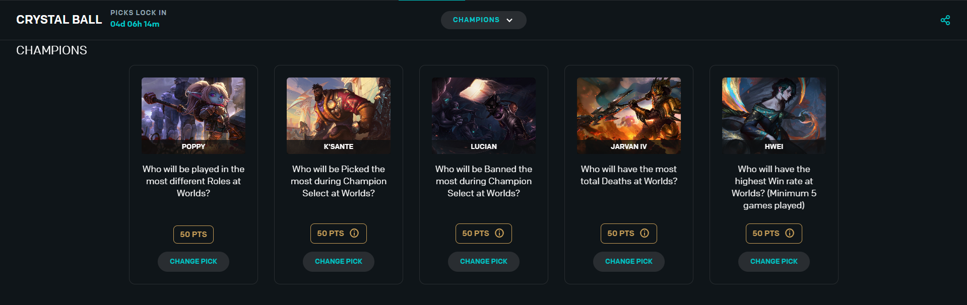 Pick em champions worlds 2024