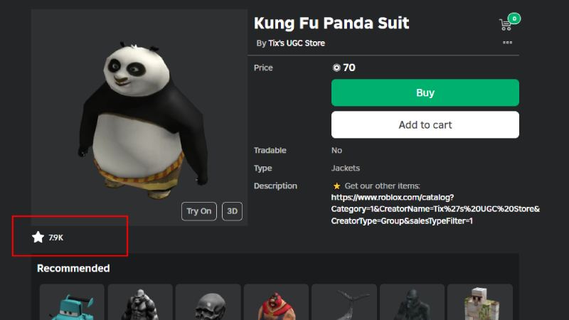 How to add favorite items in Roblox