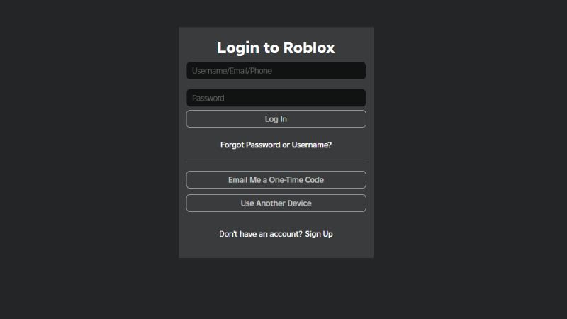 Login to your Roblox account