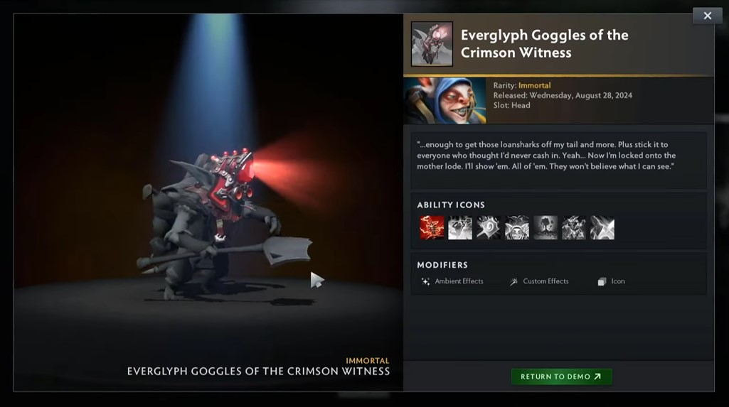 Everglyph Goggles of the Crimson Witness