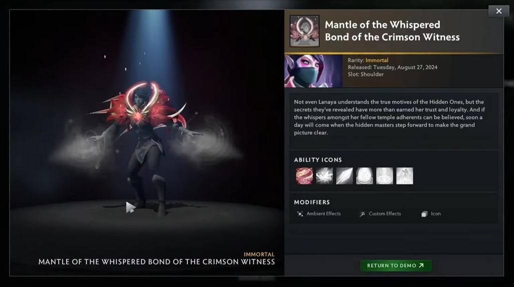 Mantle of the Whispered Bond of the Crimson Witness