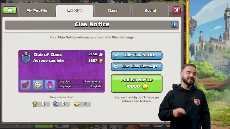 Clan Notice Boards in CoC