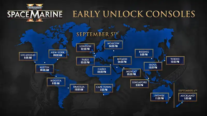 Space Marine 2 release time - Major cities