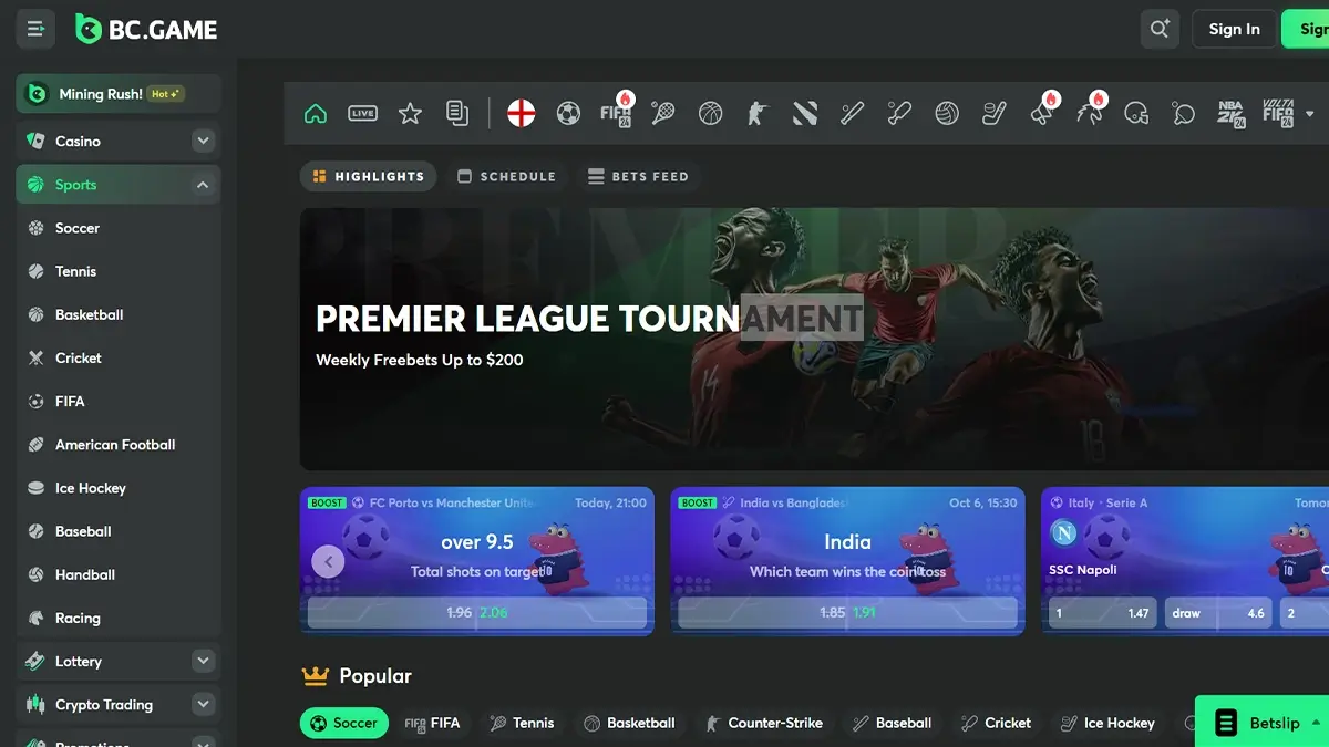 crypto sports betting bc.game