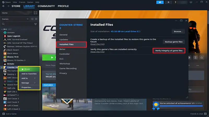 CS2 files verification