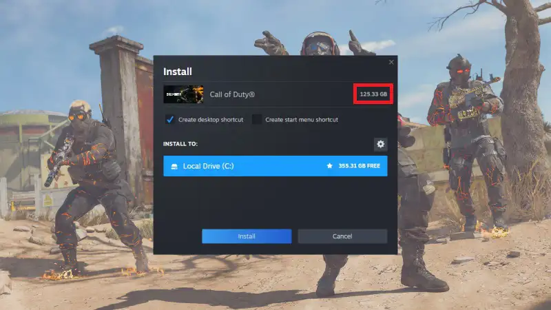Warzone size - Steam