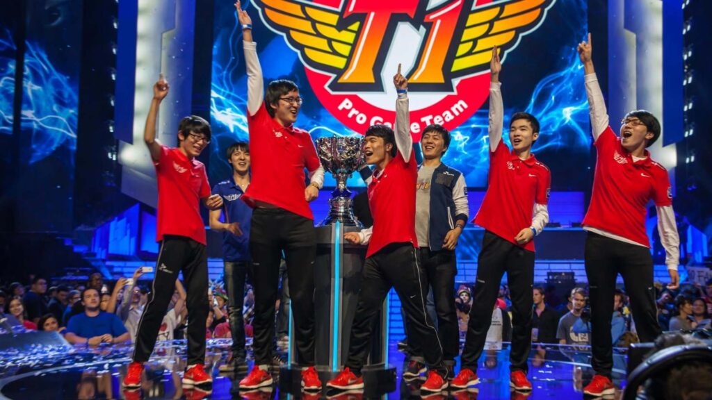 Illustration showing LoL Worlds co-streaming, viewer drops, and in-game event rewards.