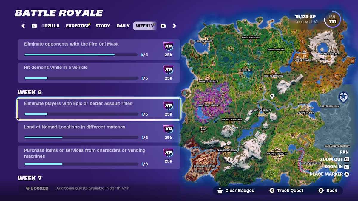 Fortnite Weekly Quest Chapter 6 Season1