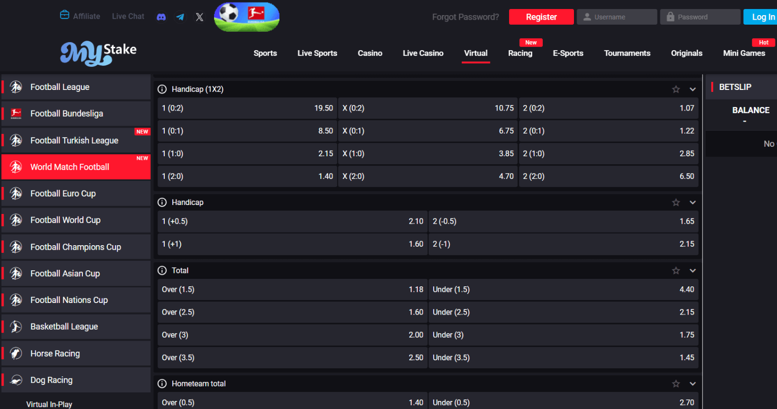 esoccer markets screenshot