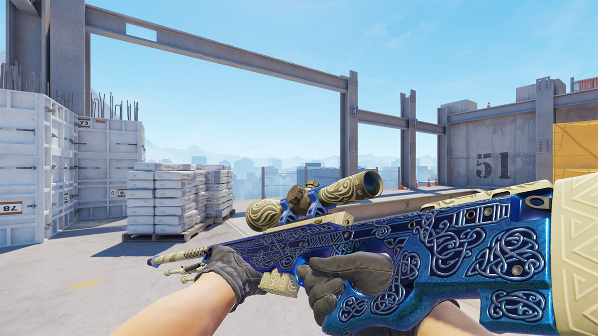 awp skin in cs2 2025 in-game holding the gun and looking at it