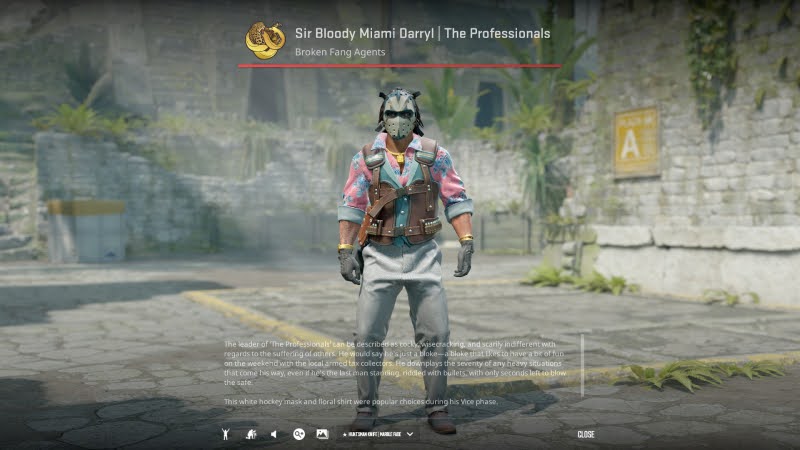 in-game screenshot of Sir Bloody Miami Darryl, a CS2 agent