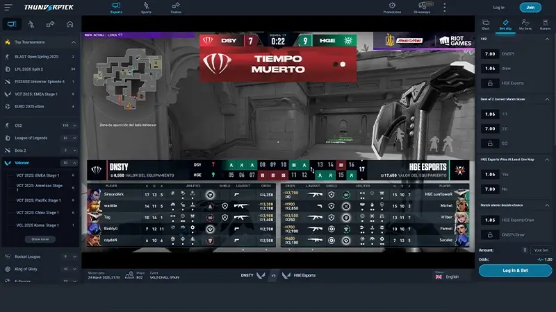 valorant odds at thunderpick